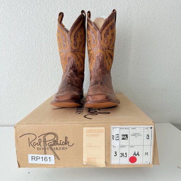 NEW Rod Patrick Mens Cowboy Boots 14.5AA Perro Loco Brown Western Square Toe - Picture 11 of 12